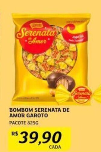 BOMBOM SERENATA DE AMOR GAROTO PACOTE 825G