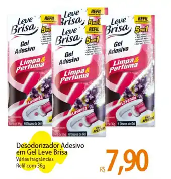 Atacadão Desodorizador Adesivo em Gel Leve Brisa Várias fragrâncias Refil com 36g oferta