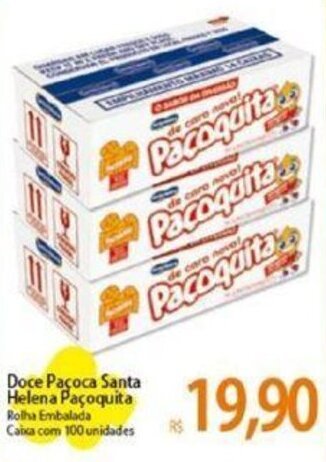 Atacadão Doce Paçoca Santa Helena Paçoquita Rolha Embalada Caixa com 100 unidades oferta