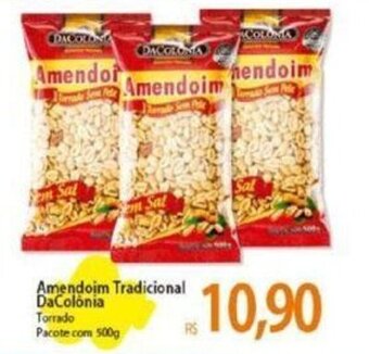 Atacadão Amendoim Tradicional DaColonia Torrado Pacote com 500g oferta