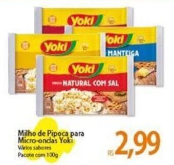 Atacadão Milho de Pipoca para Micro-ondas Yoki Vários sabores Pacote com 100g oferta