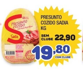 Costazul Supermercados Presunto Cozido Sadia 1kg oferta