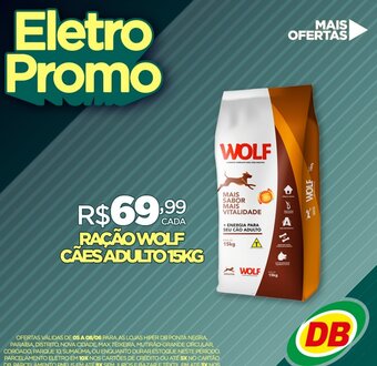 DB Supermercados RAÇÃO WOLF CÃES ADULTO 15KG oferta