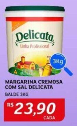 MARGARINA CREMOSA COM SAL DELICATA BALDE 3KG