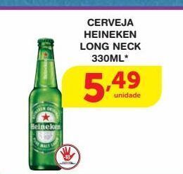 Roldão Cerveja heineken long neck 330ml* oferta