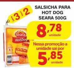 Roldão Salsicha para hot dog seara 500g oferta