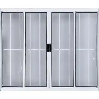 Leroy Merlin Vitro de alumínio 4 folhas 1,00 x 1,50 com grade cor branco linha all modular oferta