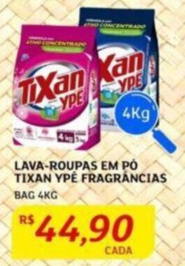 LAVA-ROUPAS EM PÓ TIXAN YPE FRAGRÂNCIAS BAG 4KG