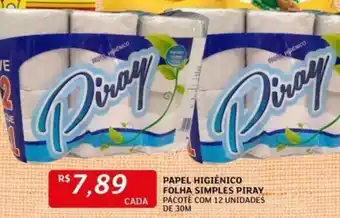 Assaí Atacadista PAPEL HIGIÊNICO FOLHA SIMPLES PIRAY PACOTE COM 12 UNIDADES DE 30M oferta