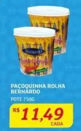 PAÇOQUINHA ROLHA BERNARDO POTE 750G
