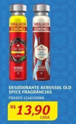 Assaí Atacadista DESODORANTE AEROSSOL OLD SPICE FRAGRÂNCIAS FRASCO 124G/200ML oferta