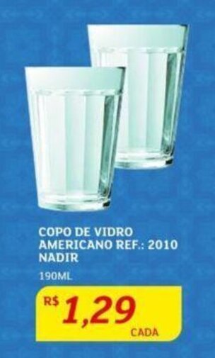 Assaí Atacadista COPO DE VIDRO AMERICANO REF.: 2010 NADIR 190ML oferta