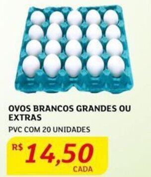 Assaí Atacadista OVOS BRANCOS GRANDES OU EXTRAS PVC COM 20 UNIDADES oferta