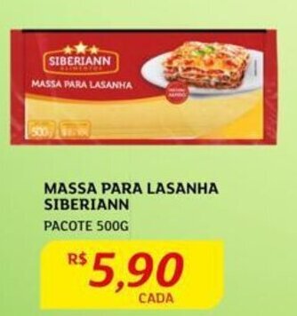 Assaí Atacadista MASSA PARA LASANHA SIBERIANN PACOTE 500G oferta