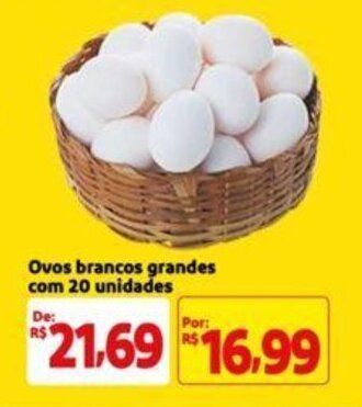Extra Supermercado Ovos brancos grandes com 20 unidades oferta