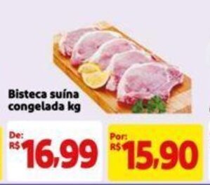 Extra Supermercado Bisteca suína congelada kg oferta