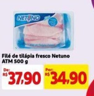 Extra Supermercado Filé de tilápia fresco Netuno ATM 500 g oferta