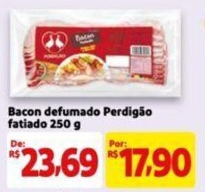 Bacon defumado Perdigão fatiado 250 g