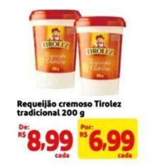Extra Supermercado Requeijão cremoso Tirolez tradicional 200 g oferta