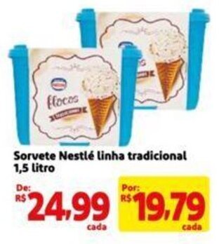 Sorvete Nestlé linha tradicional 1,5 litro