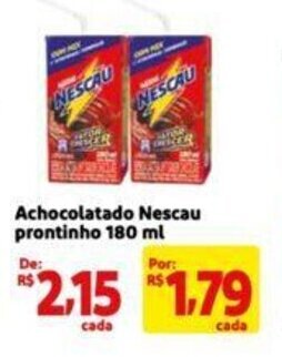 Extra Supermercado Achocolatado Nescau prontinho 180 ml oferta