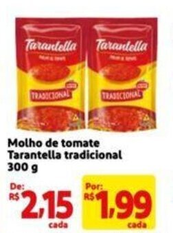 Extra Supermercado Molho de tomate Tarantella tradicional 300 g oferta