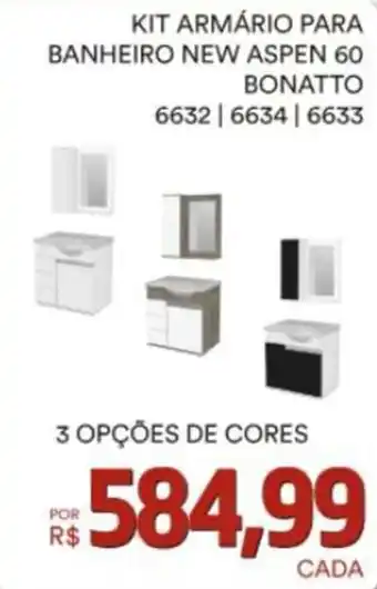 Conibase KIT ARMÁRIO PARA BANHEIRO NEW ASPEN 60 BONATTO oferta