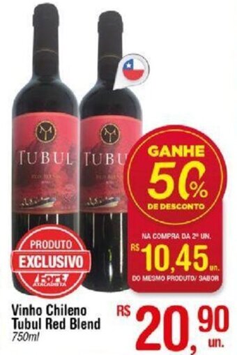 Fort Atacadista Vinho Chileno Tubul Red Blend 750ml oferta