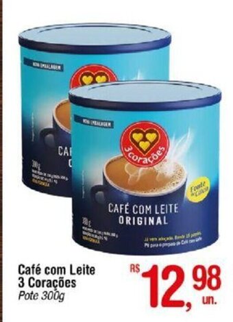 Fort Atacadista Café com Leite 3 Corações Pote 300g oferta