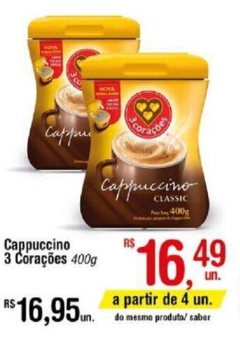 Fort Atacadista Cappuccino 3 Corações 400g oferta