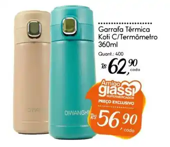 Giassi Supermercados Garrafa Térmica Koti C/Termômetro 360ml oferta
