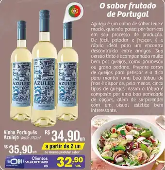 Fort Atacadista Vinho Português Azulejo verde 750ml oferta