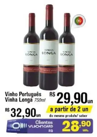 Fort Atacadista Vinho Português Vinha Longa 750ml oferta