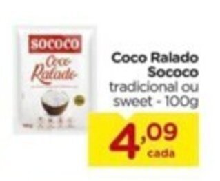 Coco Ralado Sococo tradicional ou sweet-100g