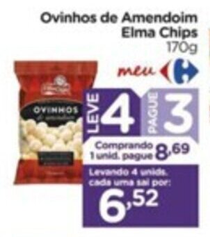 Carrefour Ovinhos de Amendoim Elma Chips 170g oferta