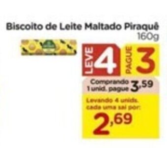 Carrefour Biscoito de Leite Maltado Piraqué 160g oferta