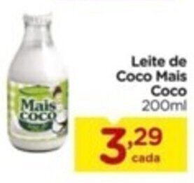 Carrefour Leite de Coco Mais Coco 200ml oferta