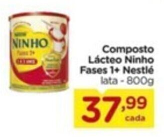 Carrefour Composto Lácteo Ninho Fases 1+ Nestlé lata - 800g oferta