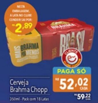 Supermercados Condor Cerveja Brahma Chopp 350ml oferta