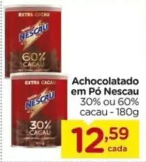 Carrefour Achocolatado em Pó Nescau 30% ou 60% cacau - 180g oferta