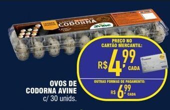 Mercantil Rodrigues Ovos de codorna avine c/ 30 unids oferta