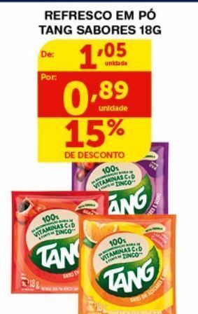 Roldão Refresco em pó tang sabores 18g oferta