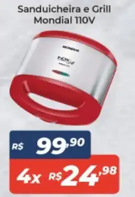 Atakarejo Sanduicheira E Grill Mondial 110V oferta