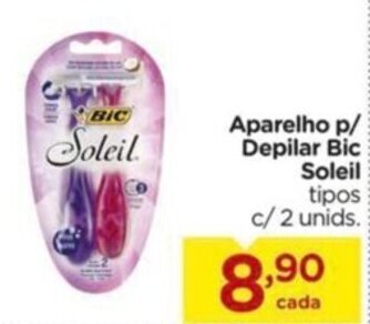 Carrefour Aparelho p/ Depilar Bic Soleil tipos c/2 unids. oferta
