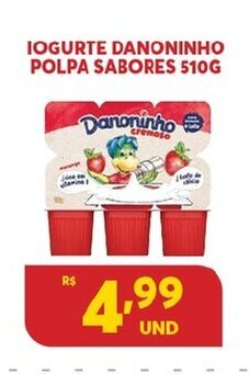Atacadão Centro Sul Iogurte Danoninho Polpa Sabores 510g oferta