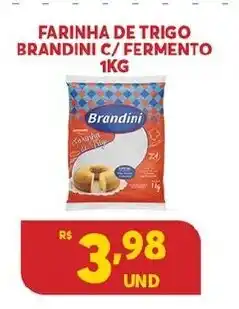 Atacadão Centro Sul Farinha de Trigo Brandini com Fermento 1kg oferta