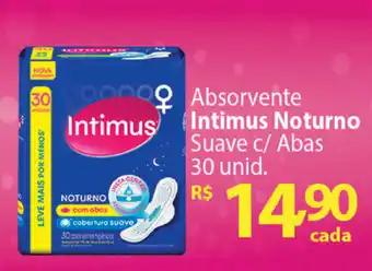 Fort Atacadista Absorvente Intimus Noturno Suave c/ Abas 30 unid. oferta