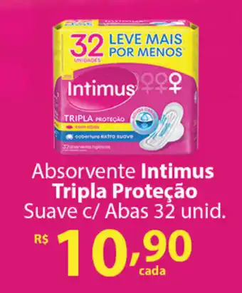 Fort Atacadista Absorvente Intimus Tripla Protecao Suave c/ Abas 32 unid. oferta