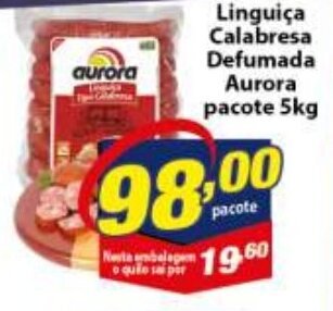Vencedor Atacadista Linguica Calabresa Defumada Aurora pacote 5kg oferta