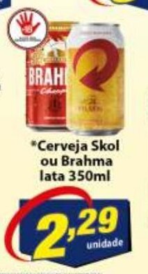 Vencedor Atacadista Cerveja Skol ou Brahma lata 350ml oferta